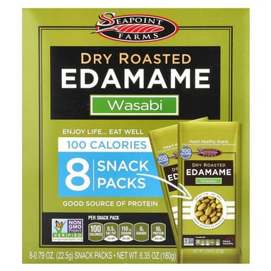 Снек Seapoint Farms Dry Roasted Edamame 8 Packs, оттенок Wasabi, 22.5 г