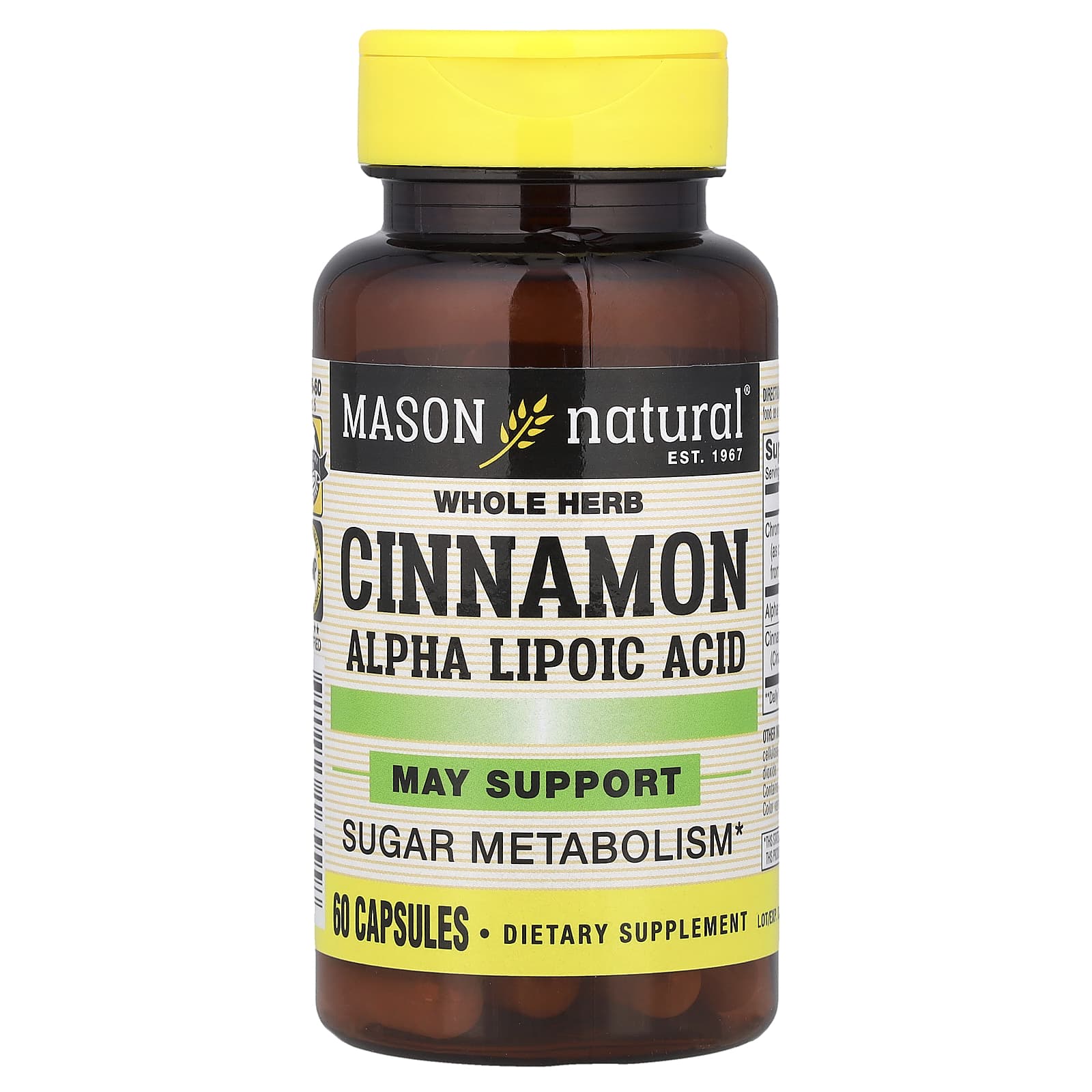 Альфа-липоевая кислота Mason Natural Cinnamon, 60 капсул