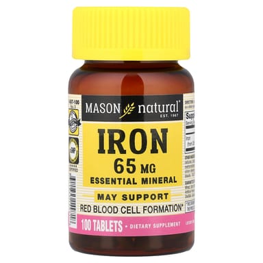 Железо Mason Natural, 65 мг, 100 таблеток