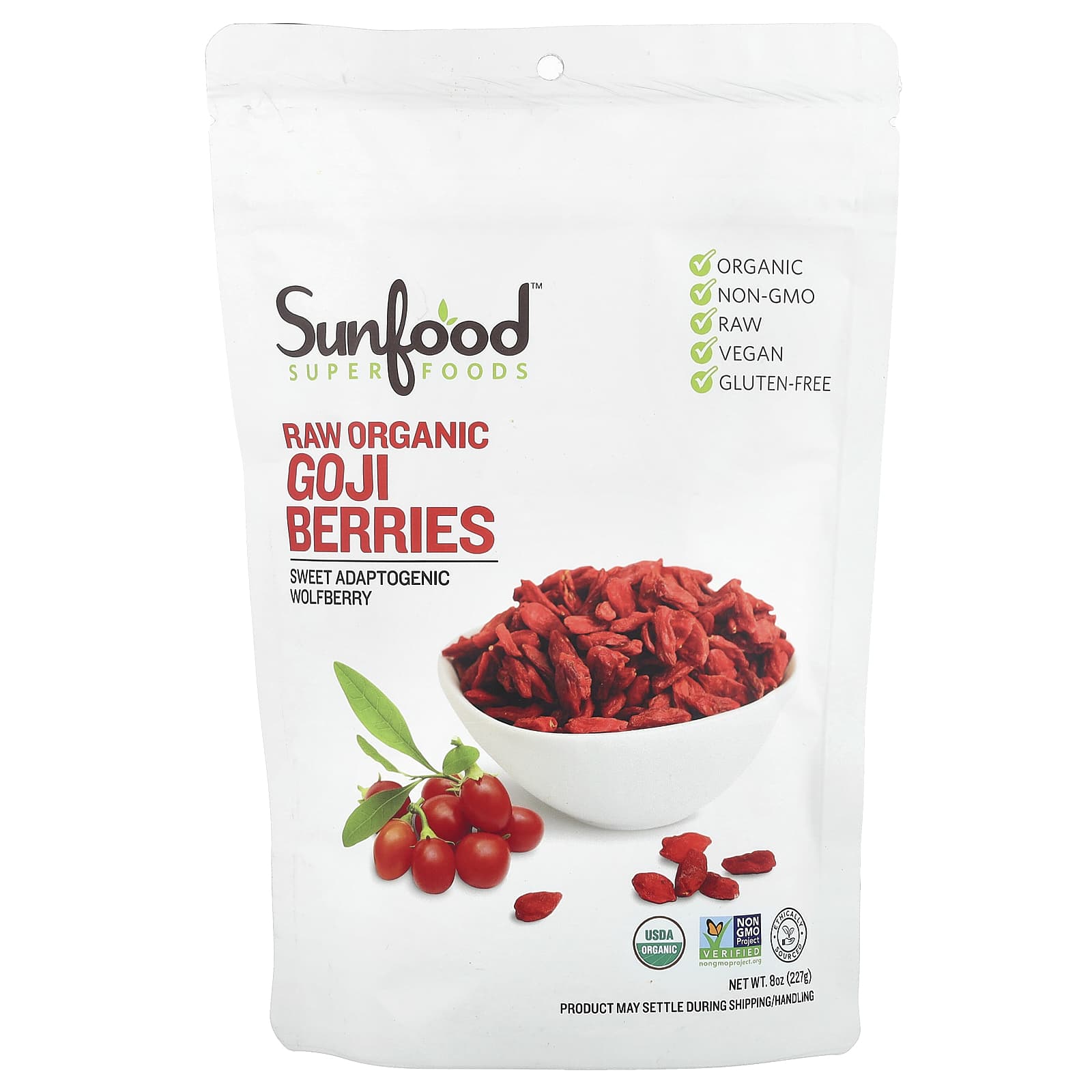 Ягоды годжи Sunfood Raw Organic, 227 г