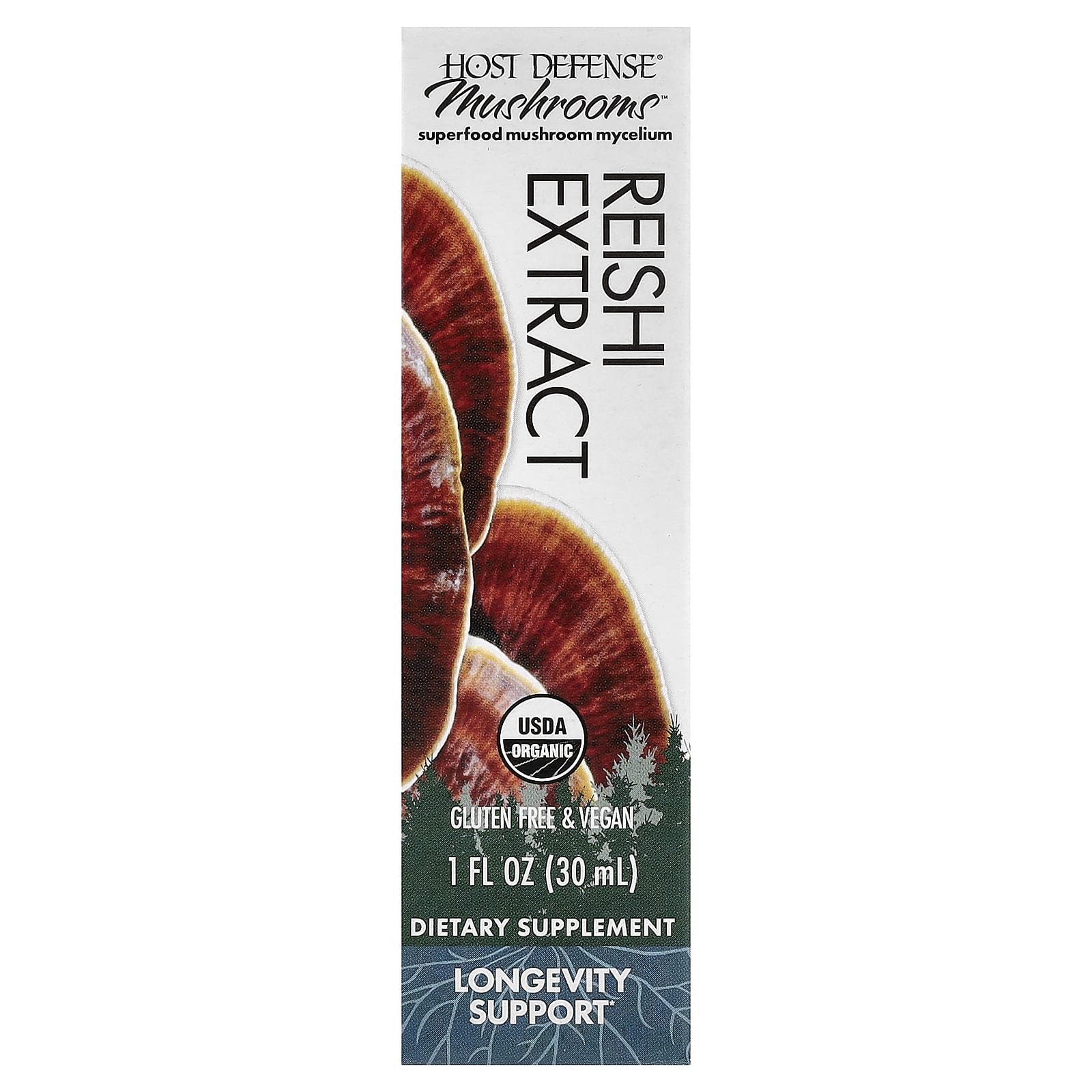 Грибной комплекс Host Defense™ Organic Reishi Extract, 30 мл