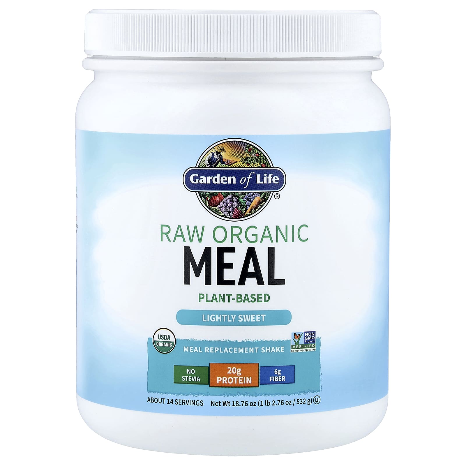 Протеиновый коктейль Garden of Life RAW Organic Lightly Sweet, 532 г