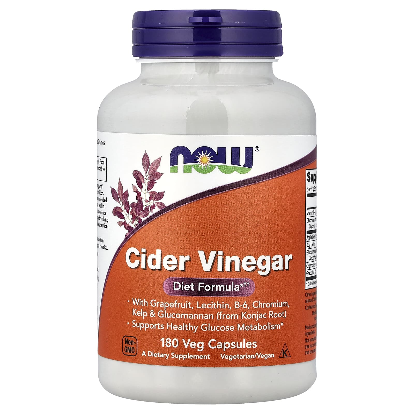 Уксус NOW Foods Cider, 180 растительных капсул