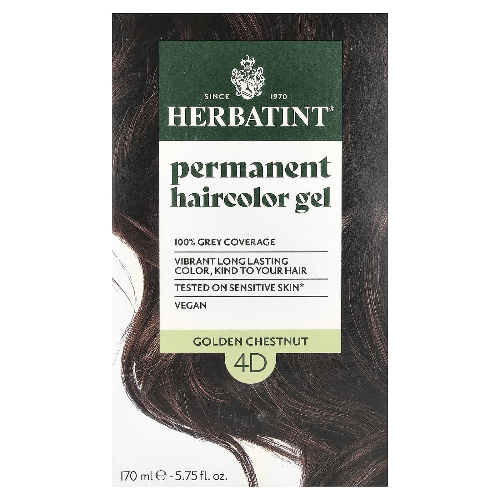 Гель Herbatint Permanent Haircolor 4D Golden Chestnut, 170 мл — фото 3