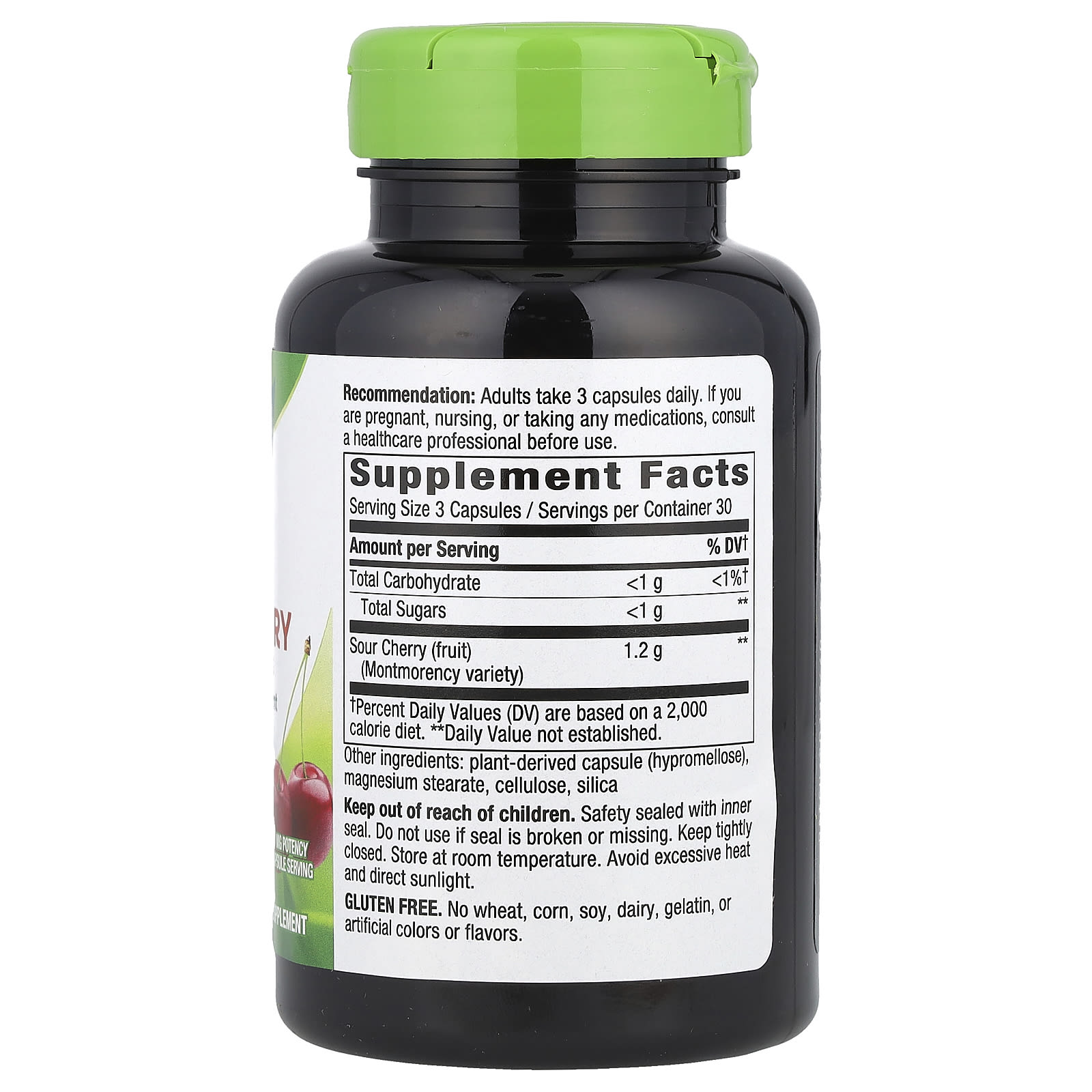 Экстракт терпкой вишни Nature's Way Ultra Capsules, вкус Tart Cherry, 400 мг, 90 растительных капсул — фото 2