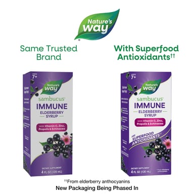 Бузина Nature's Way Sambucus® Immune Syrup, для детей от 7 лет, 120 мл