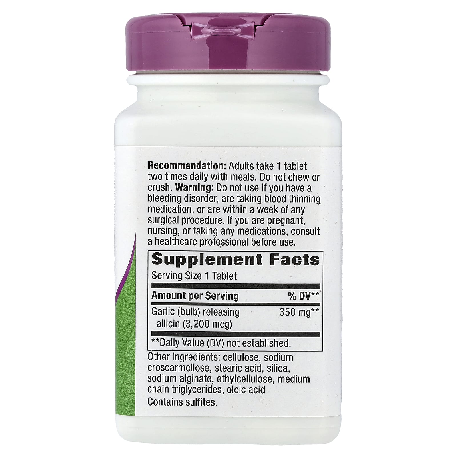 Чесночный комплекс Garlicin Cardio Nature's Way Garlicin® Cardio 180 Vegan Tablets, 350 мг, таблетки — фото 3