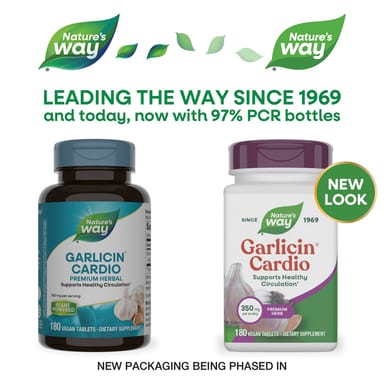 Чесночный комплекс Garlicin Cardio Nature's Way Garlicin® Cardio 180 Vegan Tablets, 350 мг, таблетки
