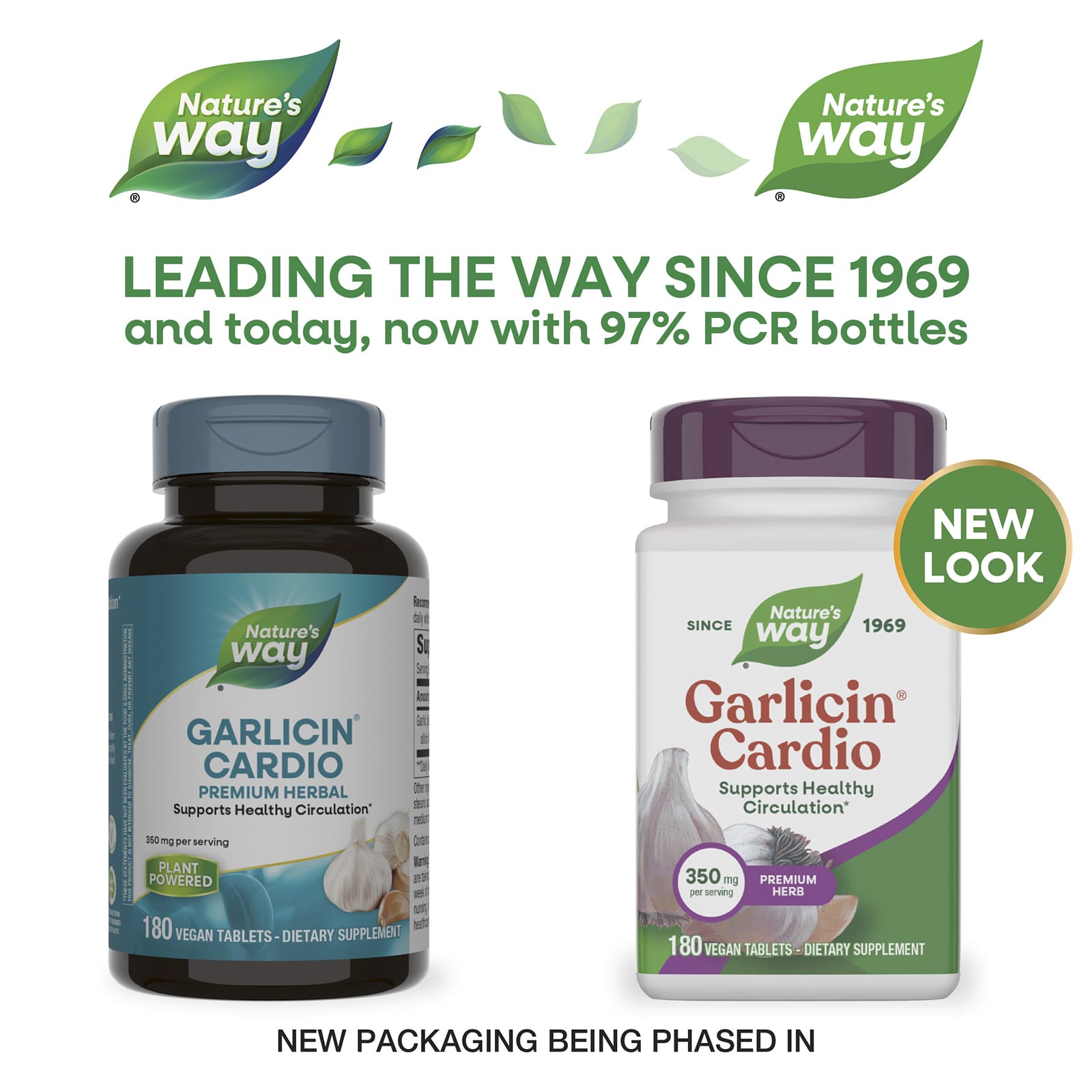 Чесночный комплекс Garlicin Cardio Nature's Way Garlicin® Cardio 180 Vegan Tablets, 350 мг, таблетки