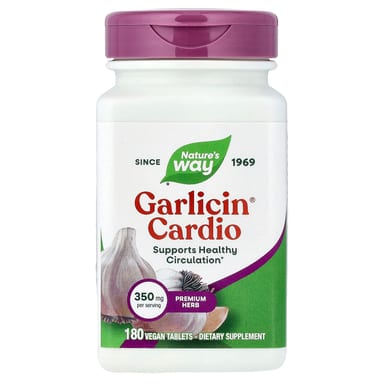 Чесночный комплекс Garlicin Cardio Nature's Way Garlicin® Cardio 180 Vegan Tablets, 350 мг, таблетки