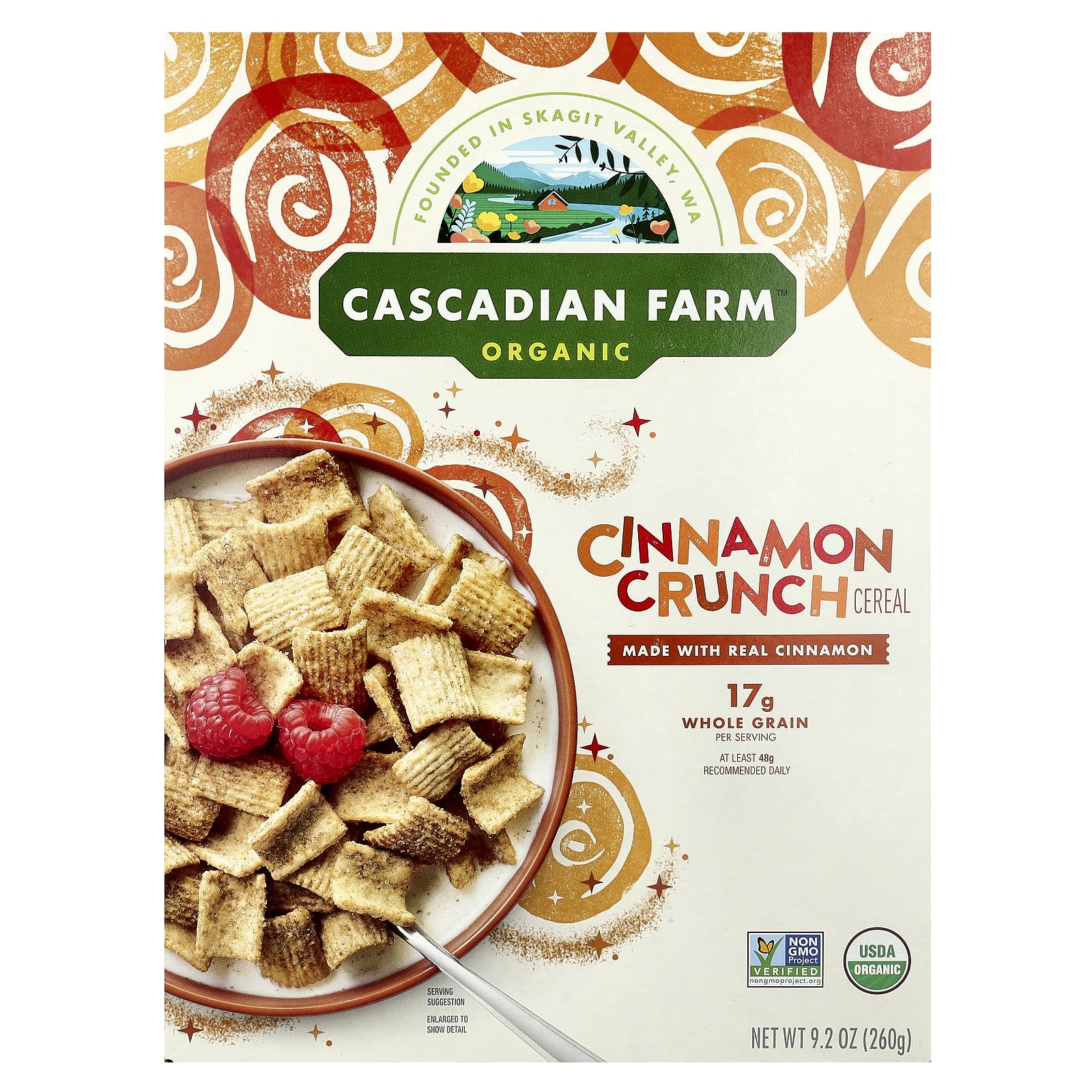 Хлопья Cascadian Farm Organic Cinnamon Crunch, 260 г
