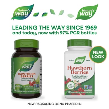 Ягоды боярышника Nature's Way Berries, 360 мг, 100 растительных капсул