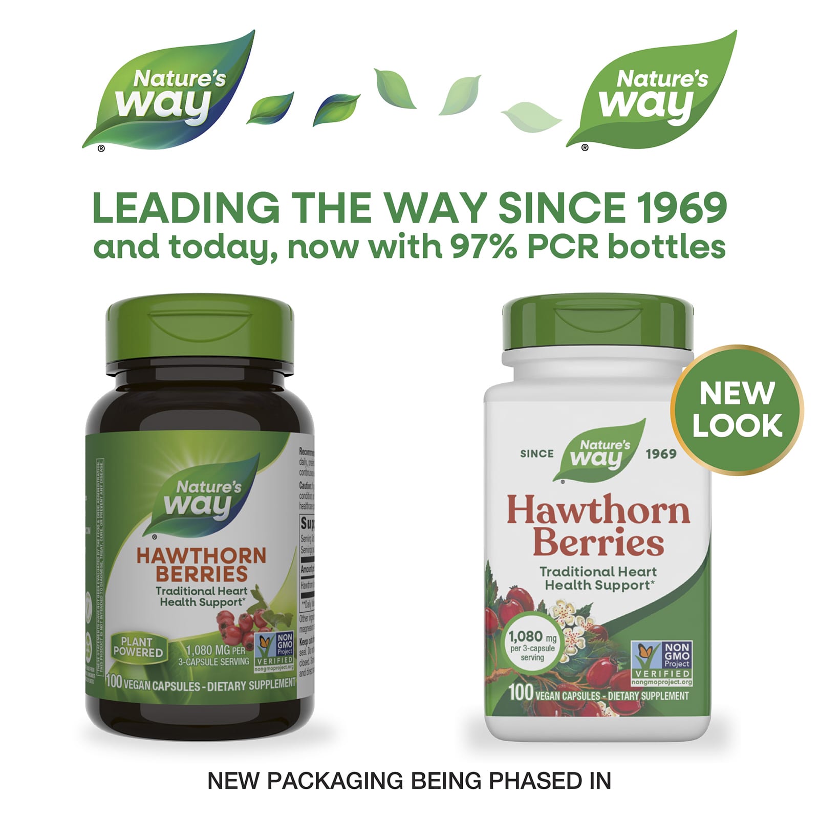 Ягоды боярышника Nature's Way Berries, 360 мг, 100 растительных капсул