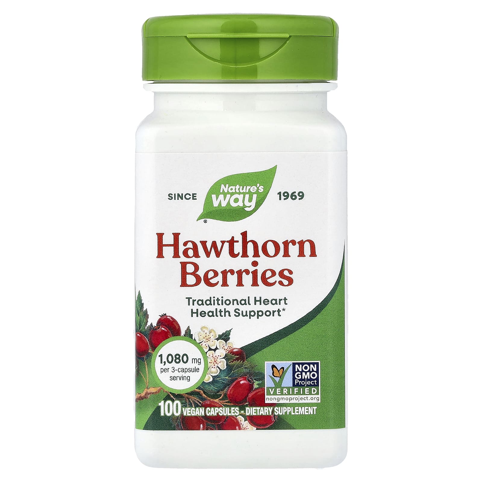 Ягоды боярышника Nature's Way Berries, 360 мг, 100 растительных капсул — фото 2