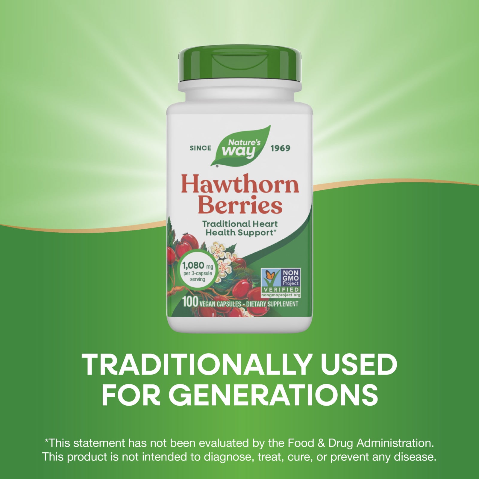 Ягоды боярышника Nature's Way Berries, 360 мг, 100 растительных капсул — фото 6