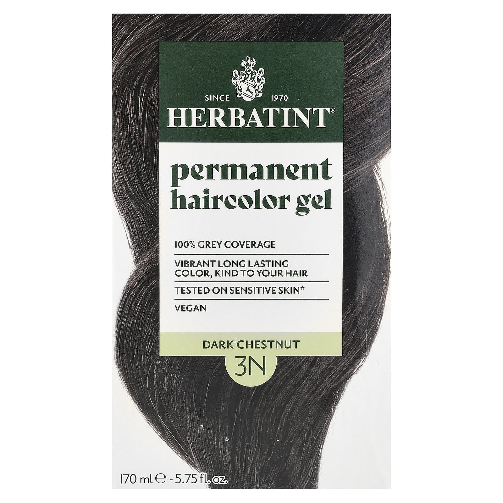 Гель Herbatint Permanent Haircolor 3N Dark Chestnut, 170 мл — фото 3