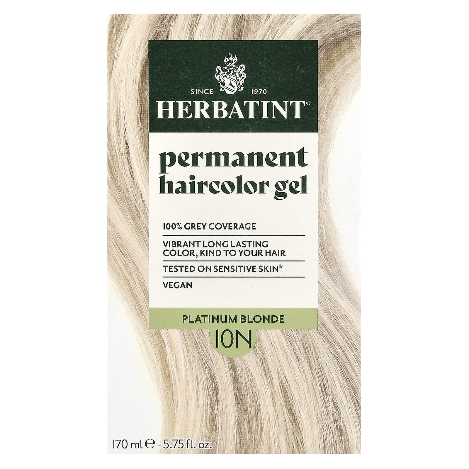 Гель Herbatint Permanent Haircolor 10N Platinum Blonde, 170 мл — фото 3