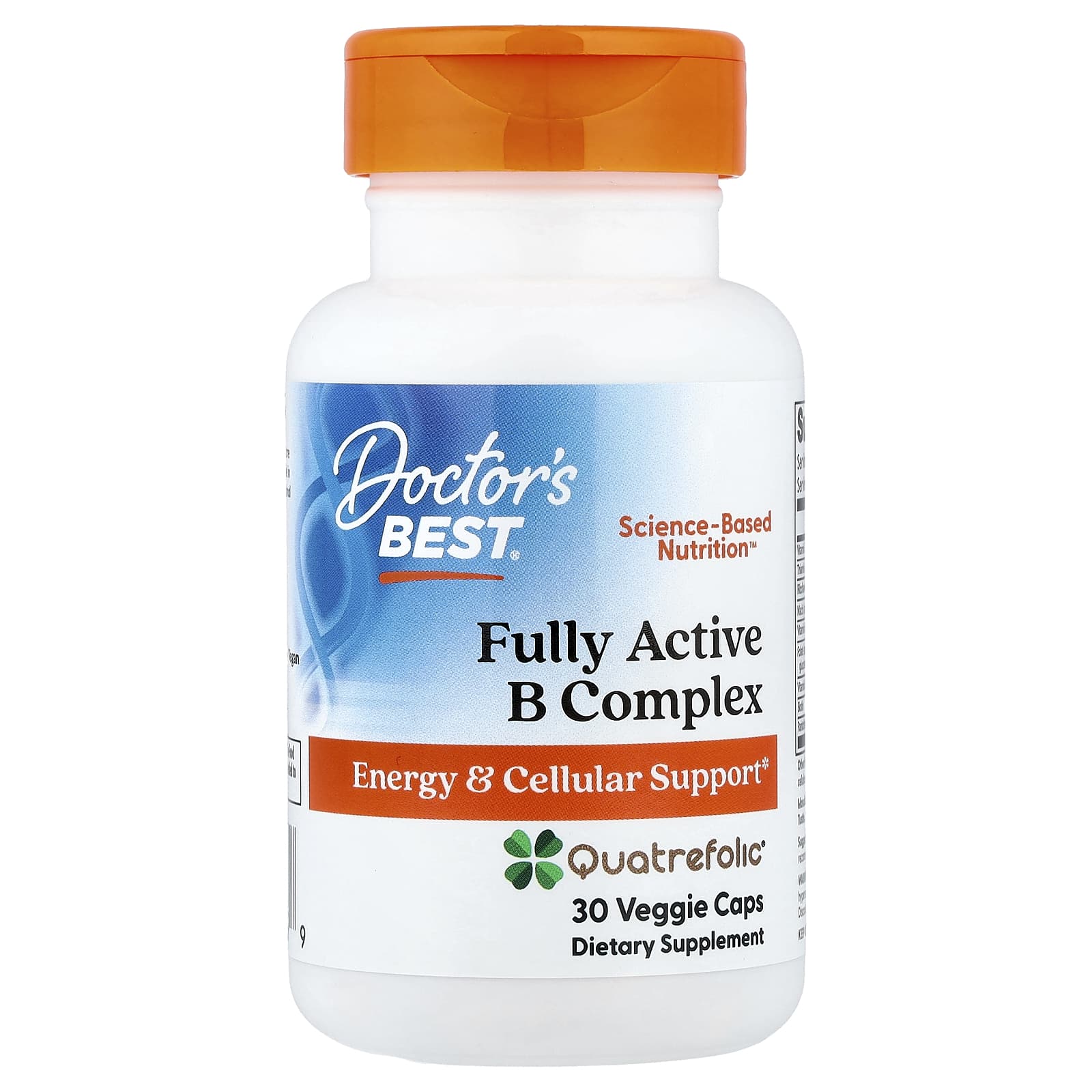 Комплекс витаминов B Doctor's Best Fully Active with Quatrefolic®, 30 растительных капсул — фото 8