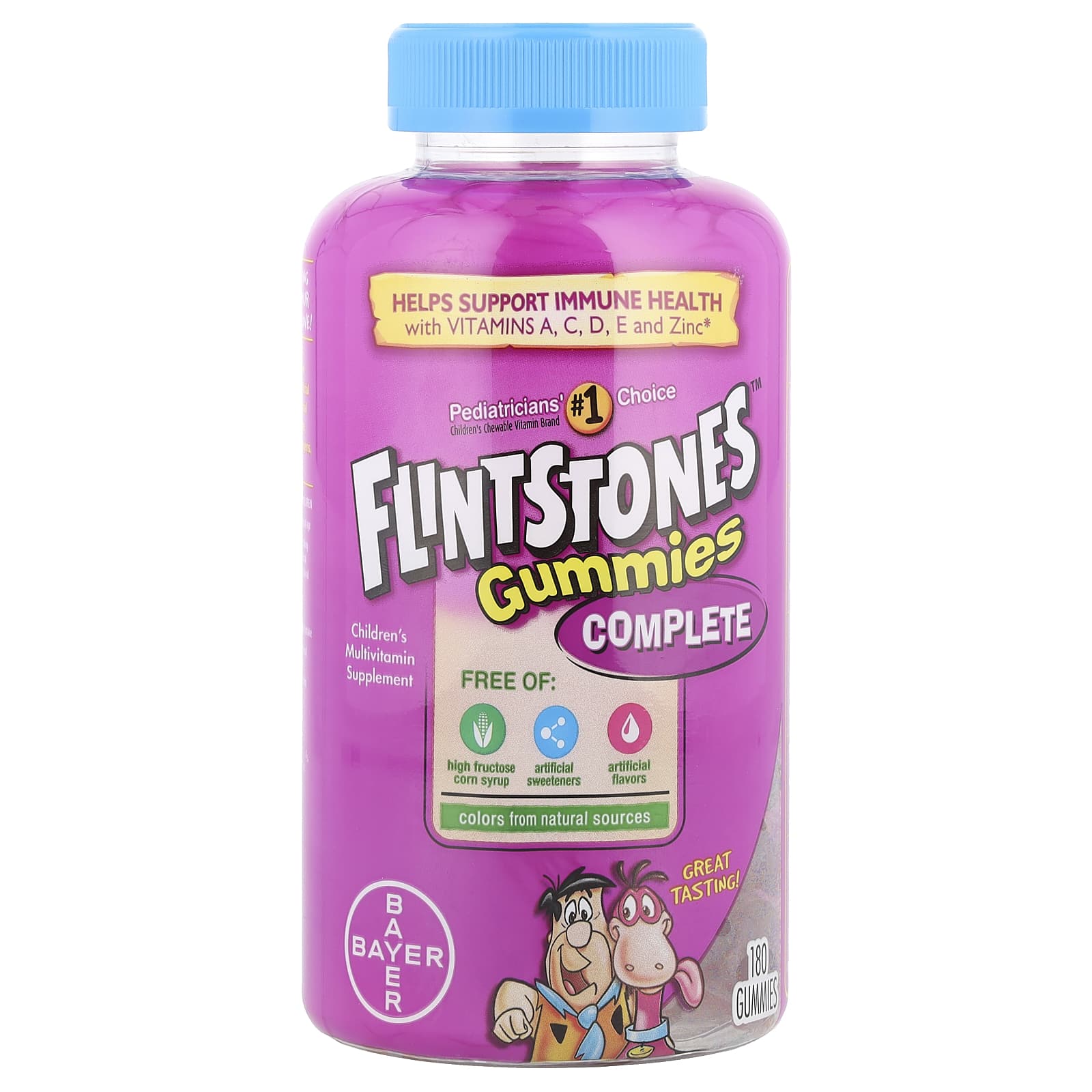 Детские мультивитамины Flintstones Complete with Vitamin A C D E and Zinc, 180 жевательных пастилок