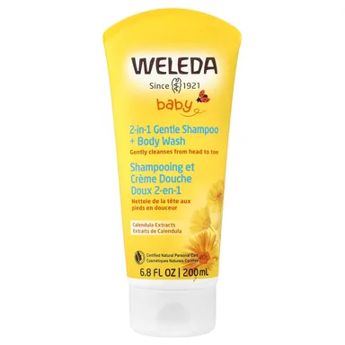 Фото товара: Детский гель для душа Weleda Baby 2-in-1 Gentle Shampoo + Calendula Extracts, 200 мл