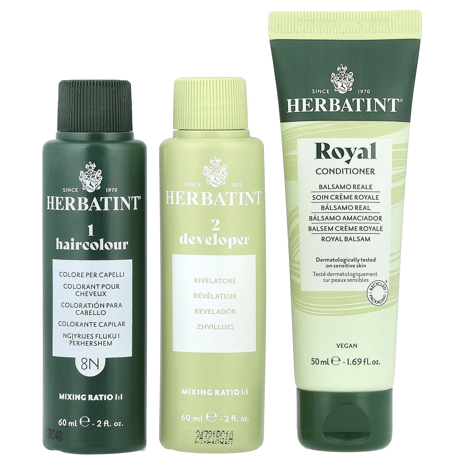 Гель Herbatint Permanent Haircolor 8N Light Blonde, 170 мл