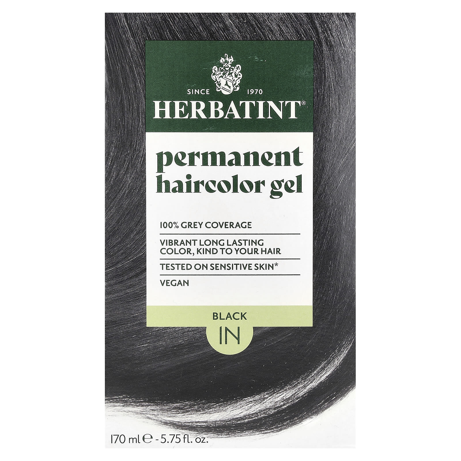 Гель Herbatint Permanent Haircolor 1N, оттенок Black, 170 мл — фото 3