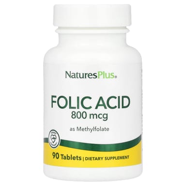 Фолиевая кислота NaturesPlus as Methylfolate, 800 мкг, 90 таблеток