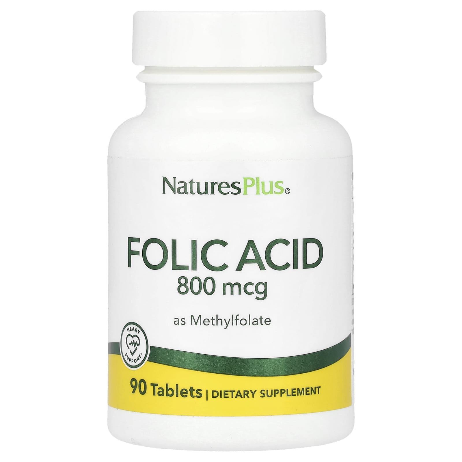 Фолиевая кислота NaturesPlus as Methylfolate, 800 мкг, 90 таблеток