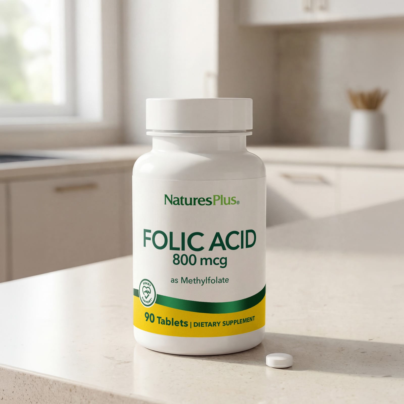 Фолиевая кислота NaturesPlus as Methylfolate, 800 мкг, 90 таблеток — фото 5