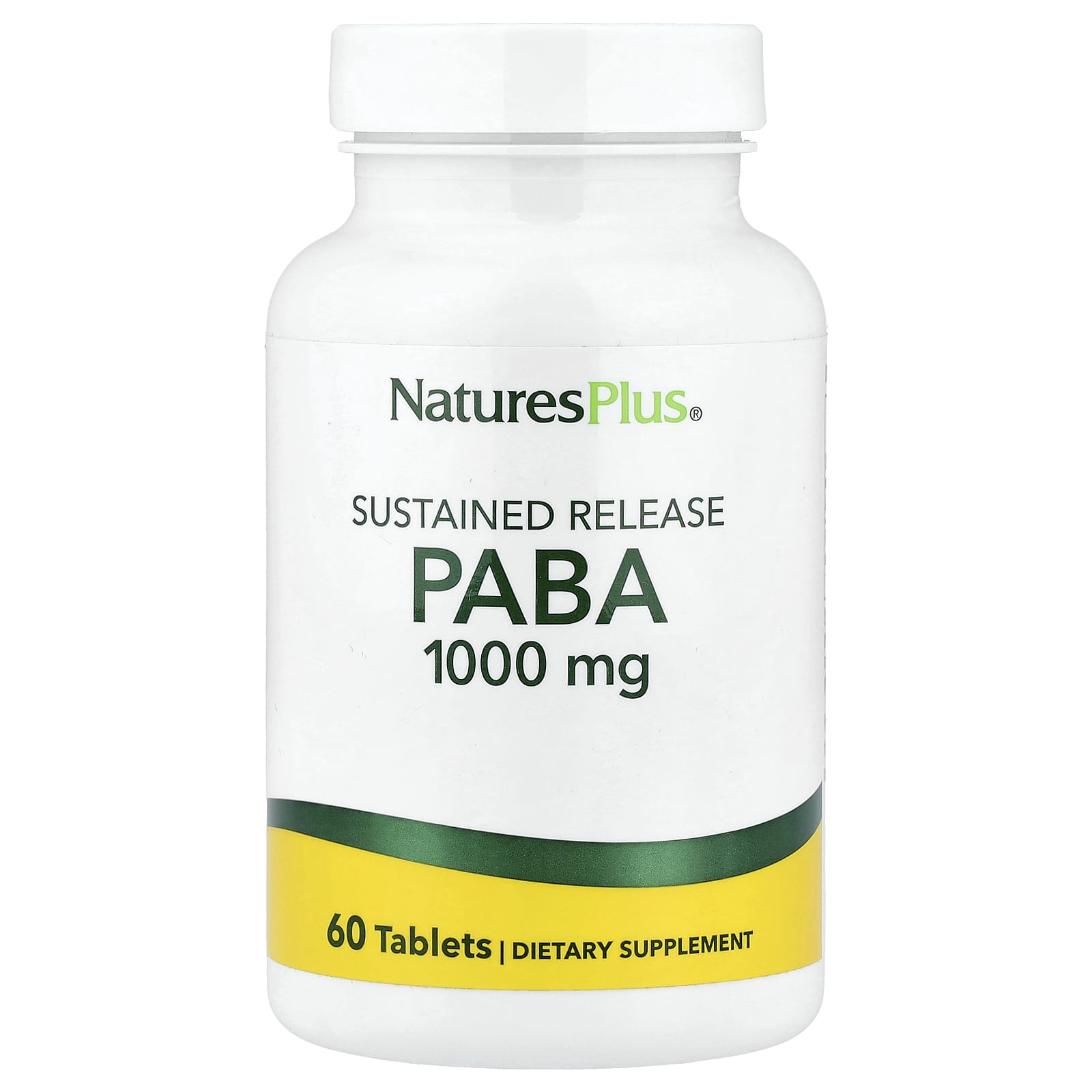 ПАБК NaturesPlus, пролонгированное высвобождение, 1000 мг, 60 таблеток