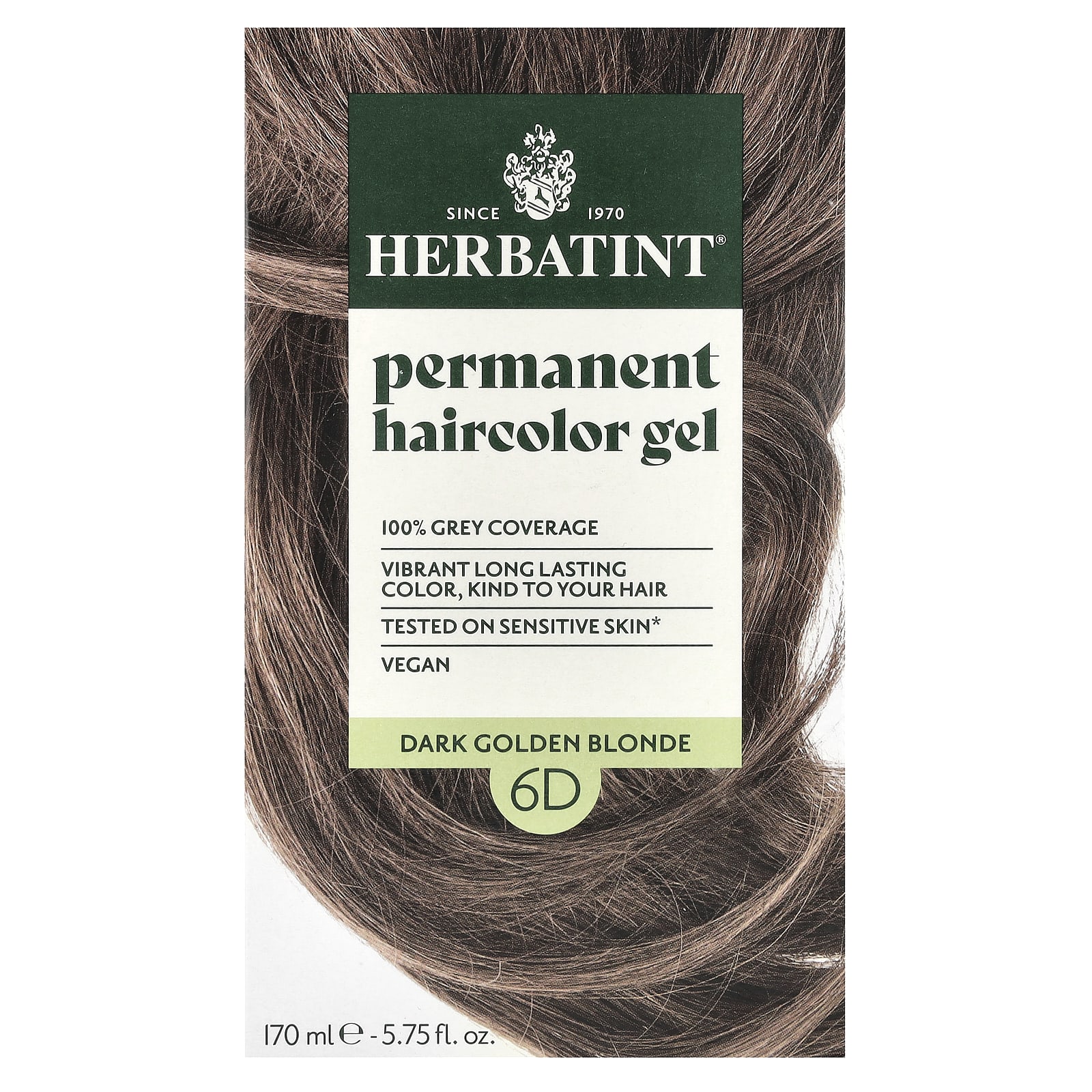 Гель Herbatint Permanent Haircolor 6D Dark Golden Blonde, 170 мл