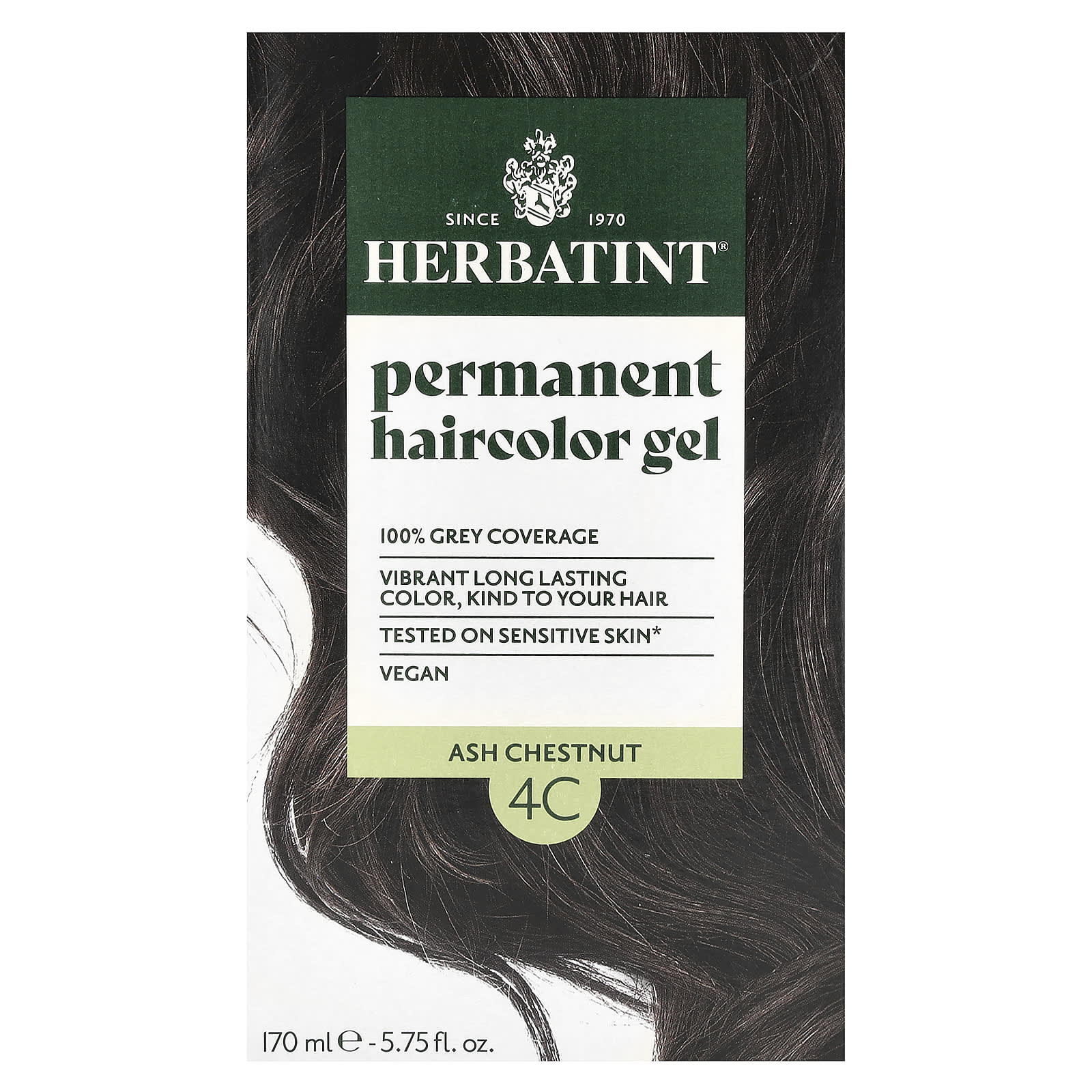 Гель Herbatint Permanent Haircolor 4C Ash Chestnut, 170 мл — фото 3