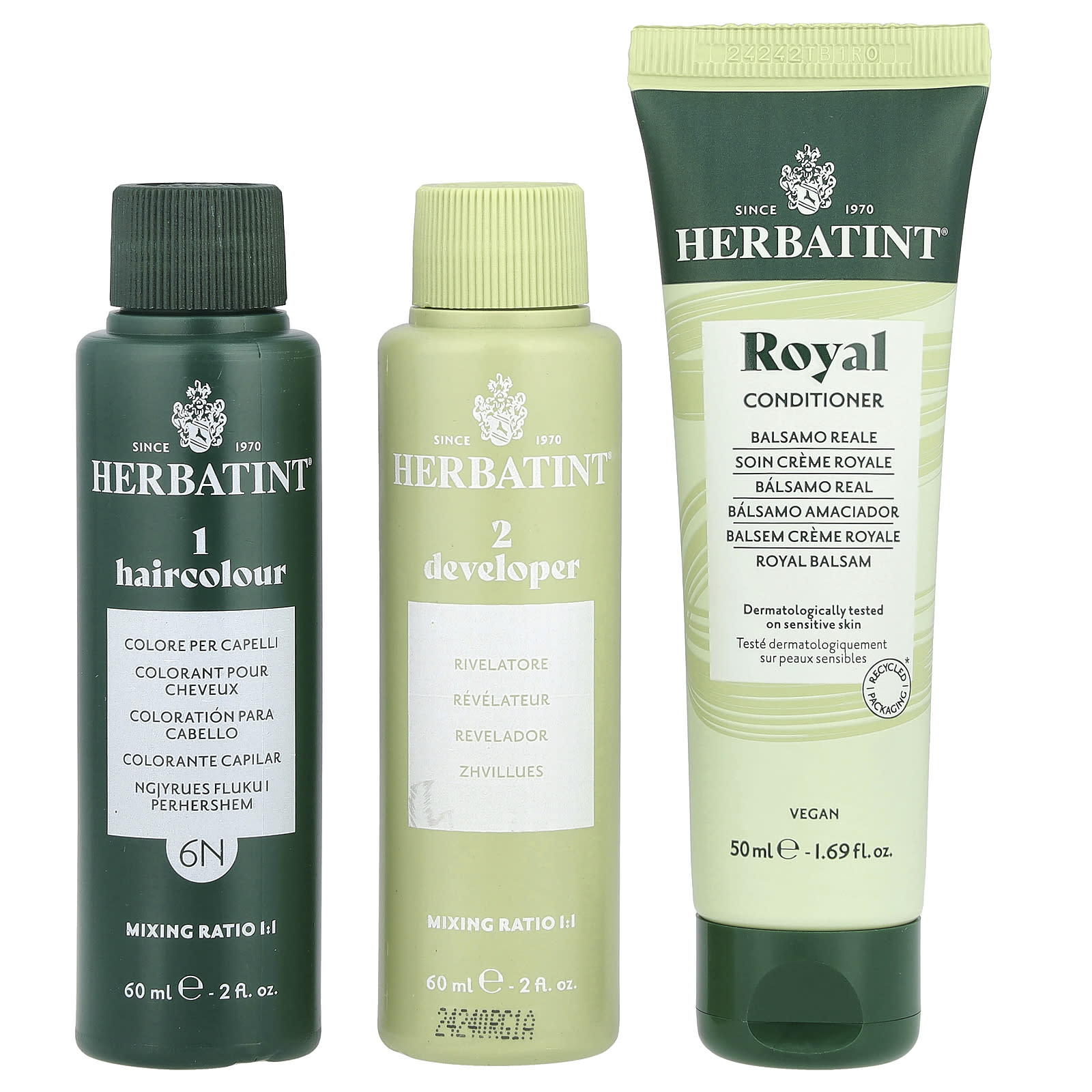 Гель Herbatint Permanent Haircolor 6N Dark Blonde, 170 мл