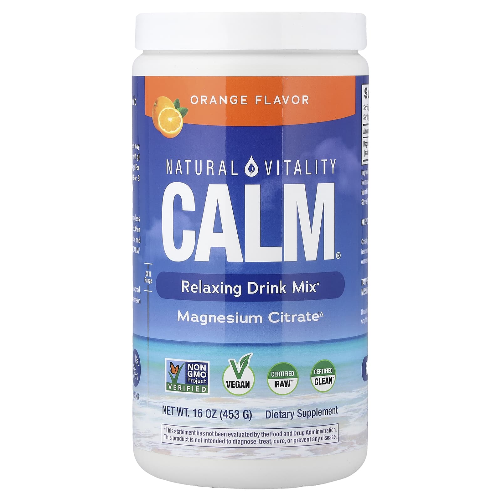 Напиток CALM Natural Vitality CALM®, вкус Orange, 453 г, смесь для напитка