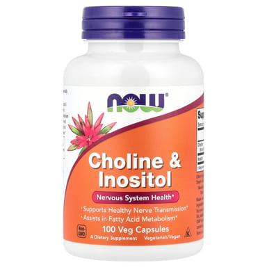 Инозитол NOW Foods Choline &, 100 растительных капсул
