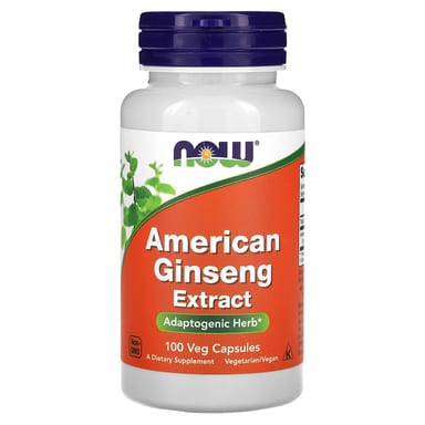 Женьшень NOW Foods American Extract, 500 мг, 100 растительных капсул