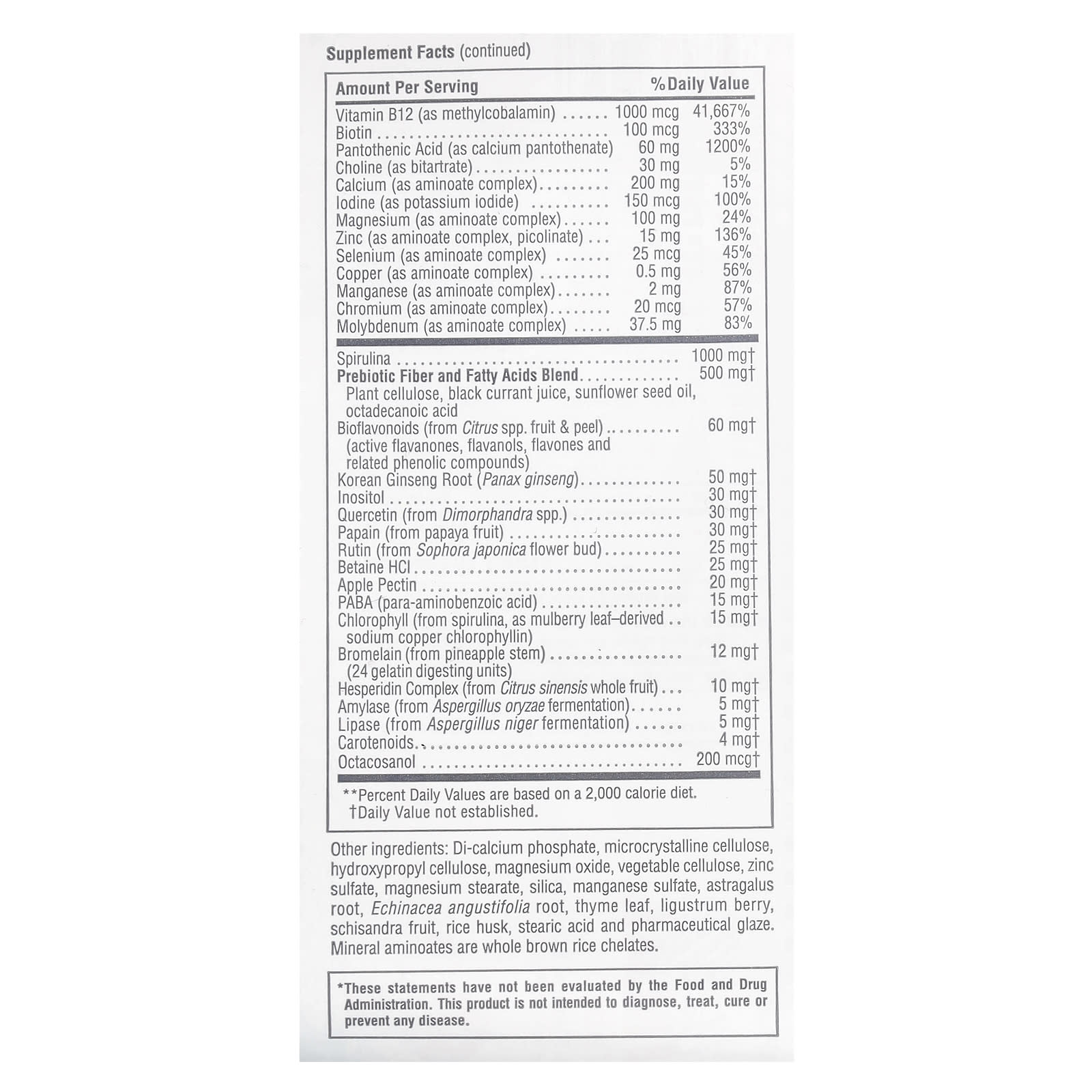 Мультивитаминно-минеральный комплекс NaturesPlus Source of Life Original Mini-Tabs Supplement with Concentrated Whole Foods Iron-Free, 180 таблеток — фото 3