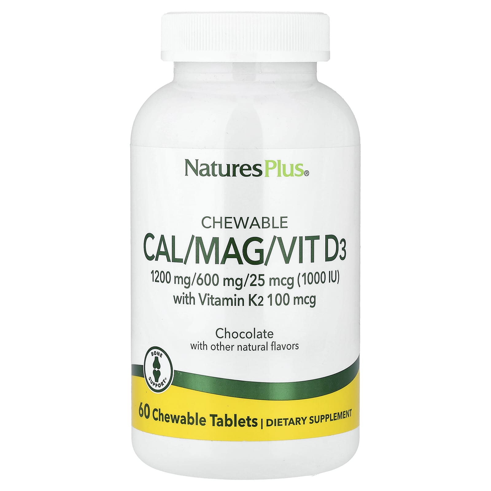 Шоколад NaturesPlus Chewable Cal/Mag/Vit D3, 60 жевательных таблеток