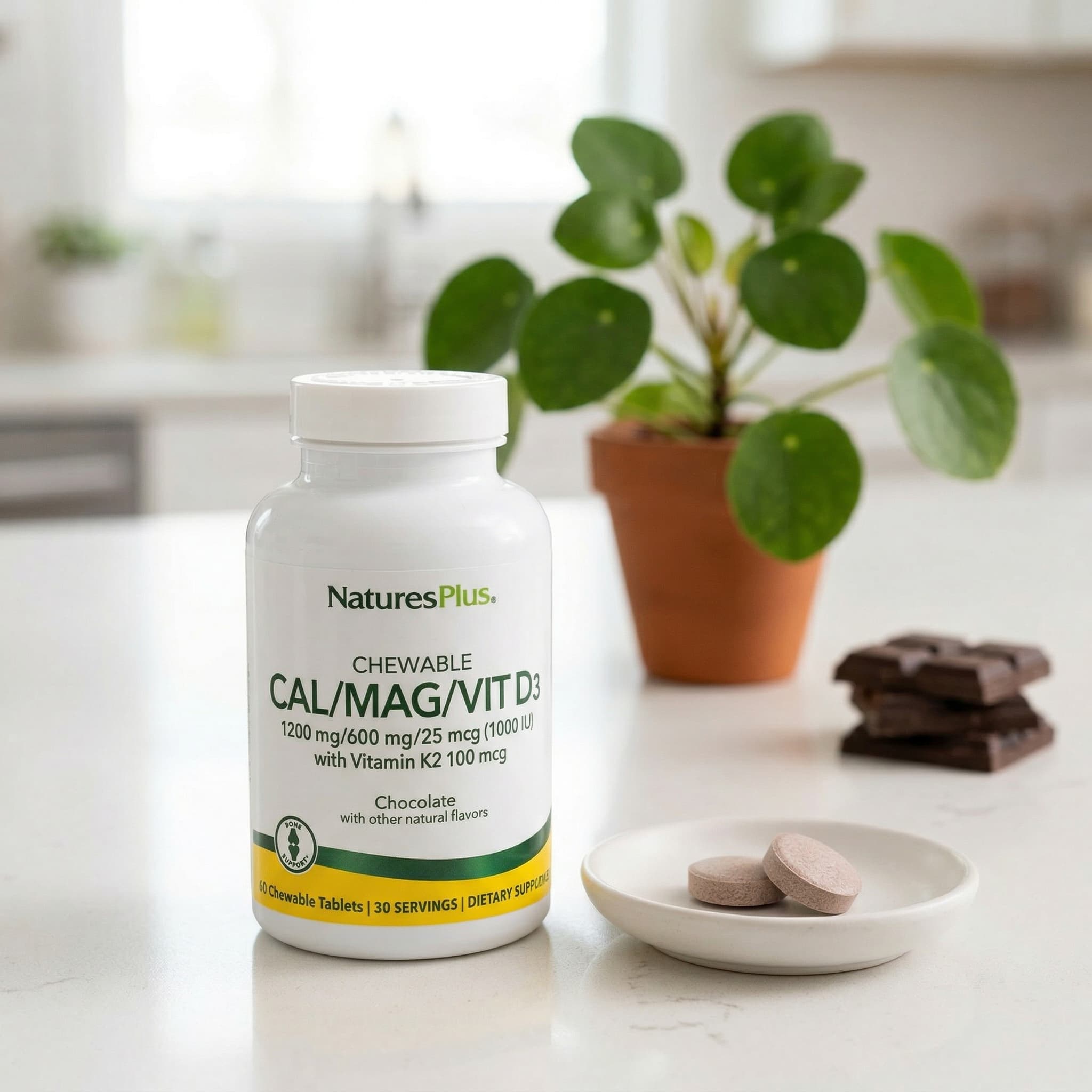 Шоколад NaturesPlus Chewable Cal/Mag/Vit D3, 60 жевательных таблеток — фото 5