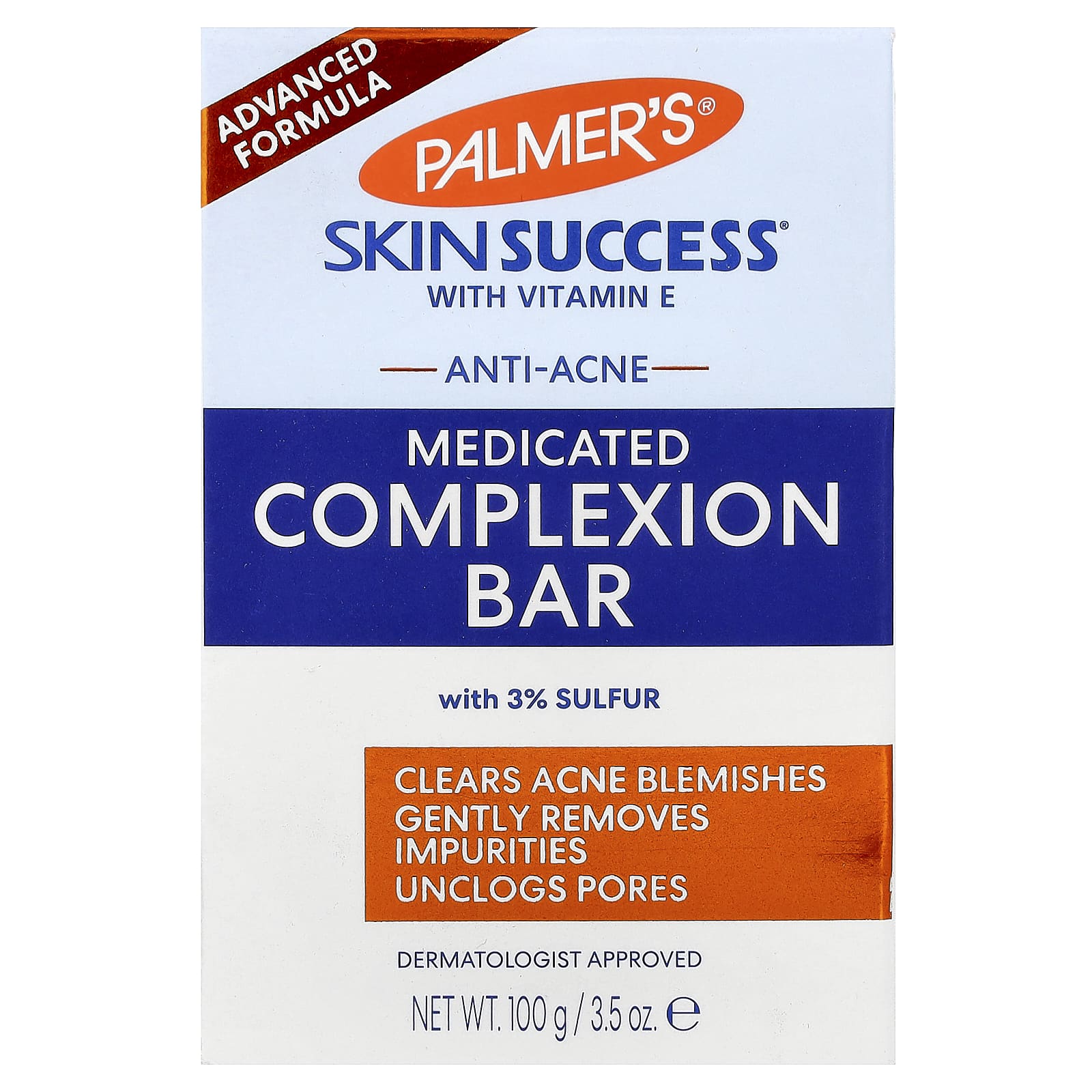 Мыло Palmer's Skin Success® with Vitamin E Anti-Acne Medicated Complexion Soap, 100 г, батончик — фото 2