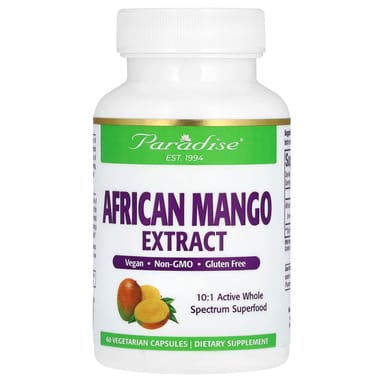 Африканское манго Paradise Herbs, вкус African Mango Extract, 150 мг, 60 растительных капсул