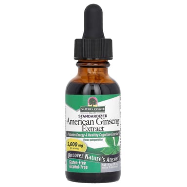Женьшень Nature's Answer Standardized American Extract, 2000 мг, 30 мл