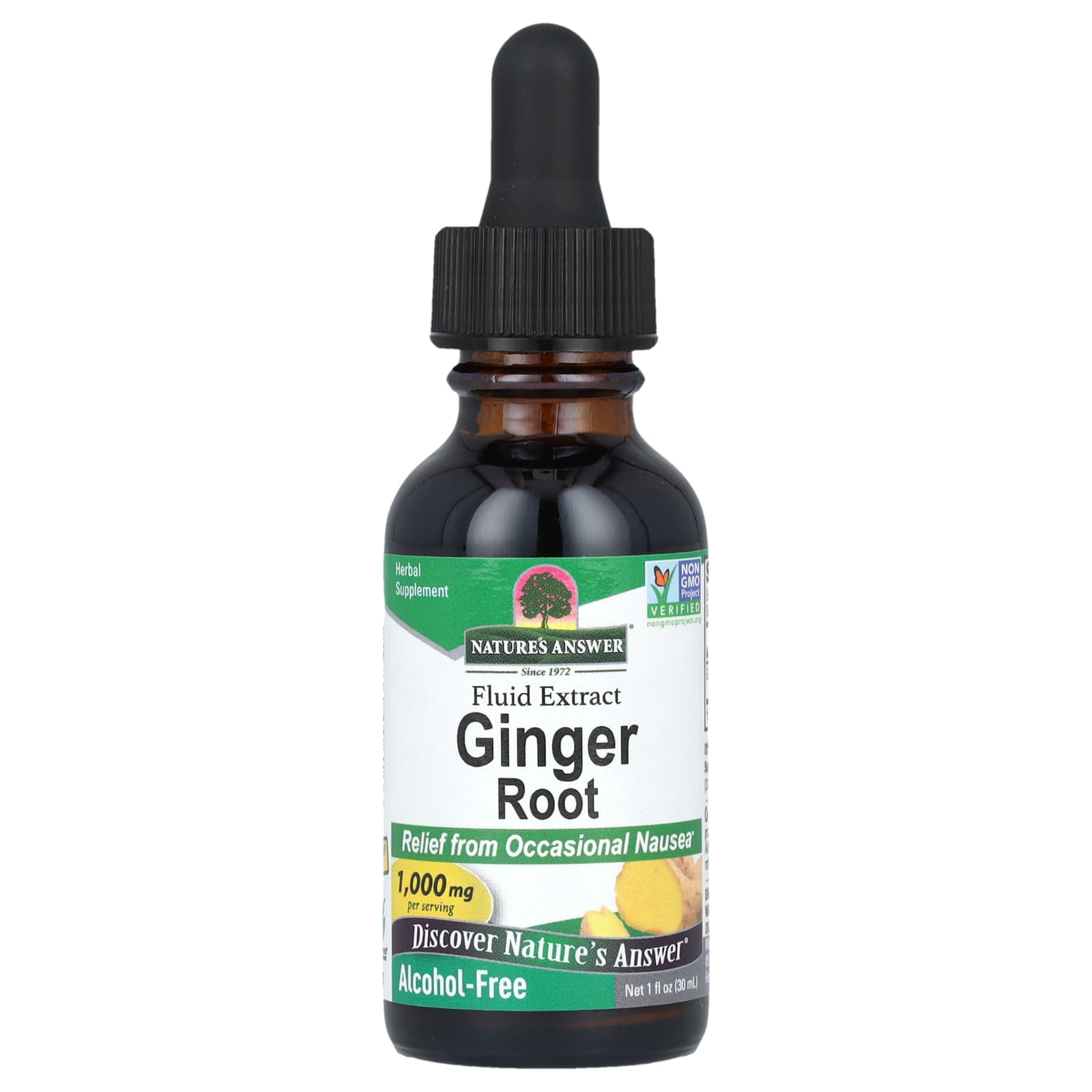 Имбирь Nature's Answer Root Fluid Extract, 1000 мг, 30 мл