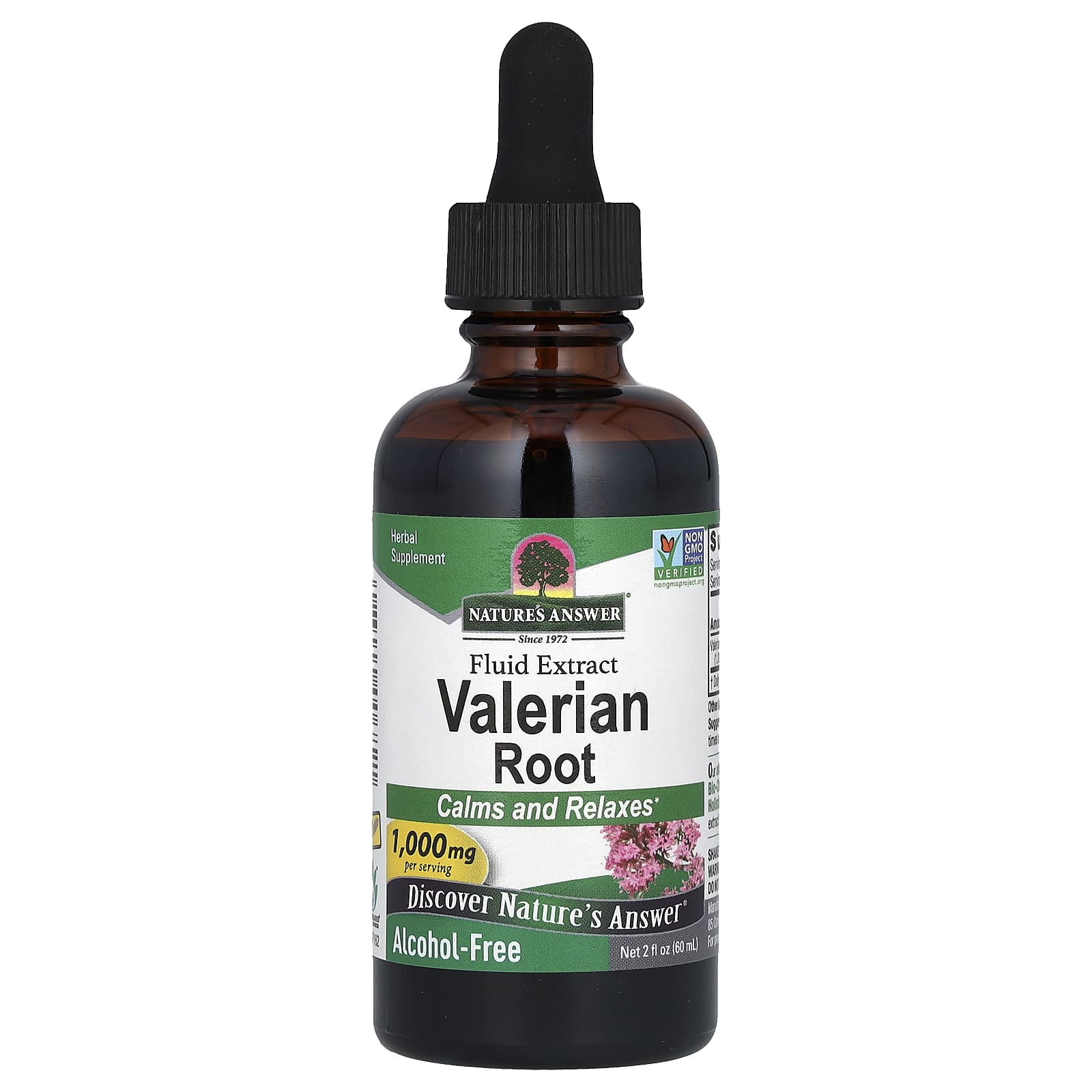 Корень валерианы Nature's Answer Fluid Extract, 1000 мг, 60 мл