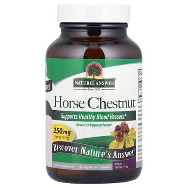Конский каштан Nature's Answer, 250 мг, 90 растительных капсул