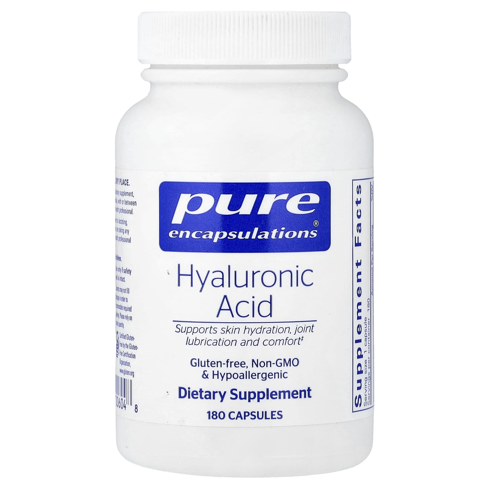 Гиалуроновая кислота Pure Encapsulations, 70 мг, 180 капсул