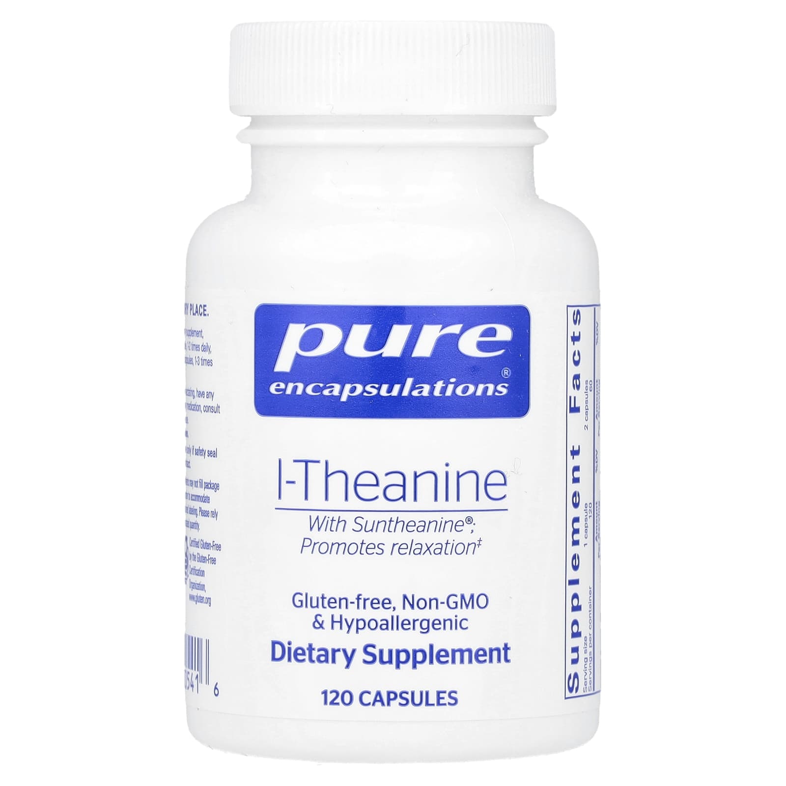 L-теанин Pure Encapsulations L-Theanine, 200 мг, 120 капсул