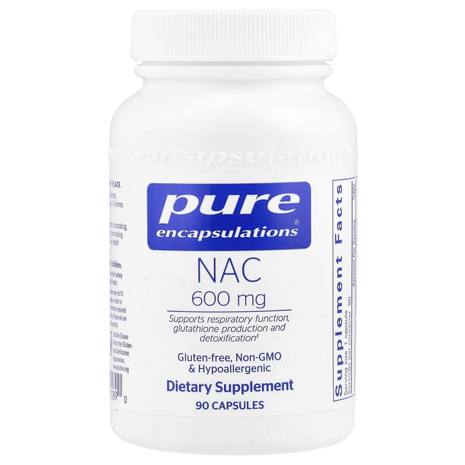 NAC Pure Encapsulations, 600 мг, 90 капсул