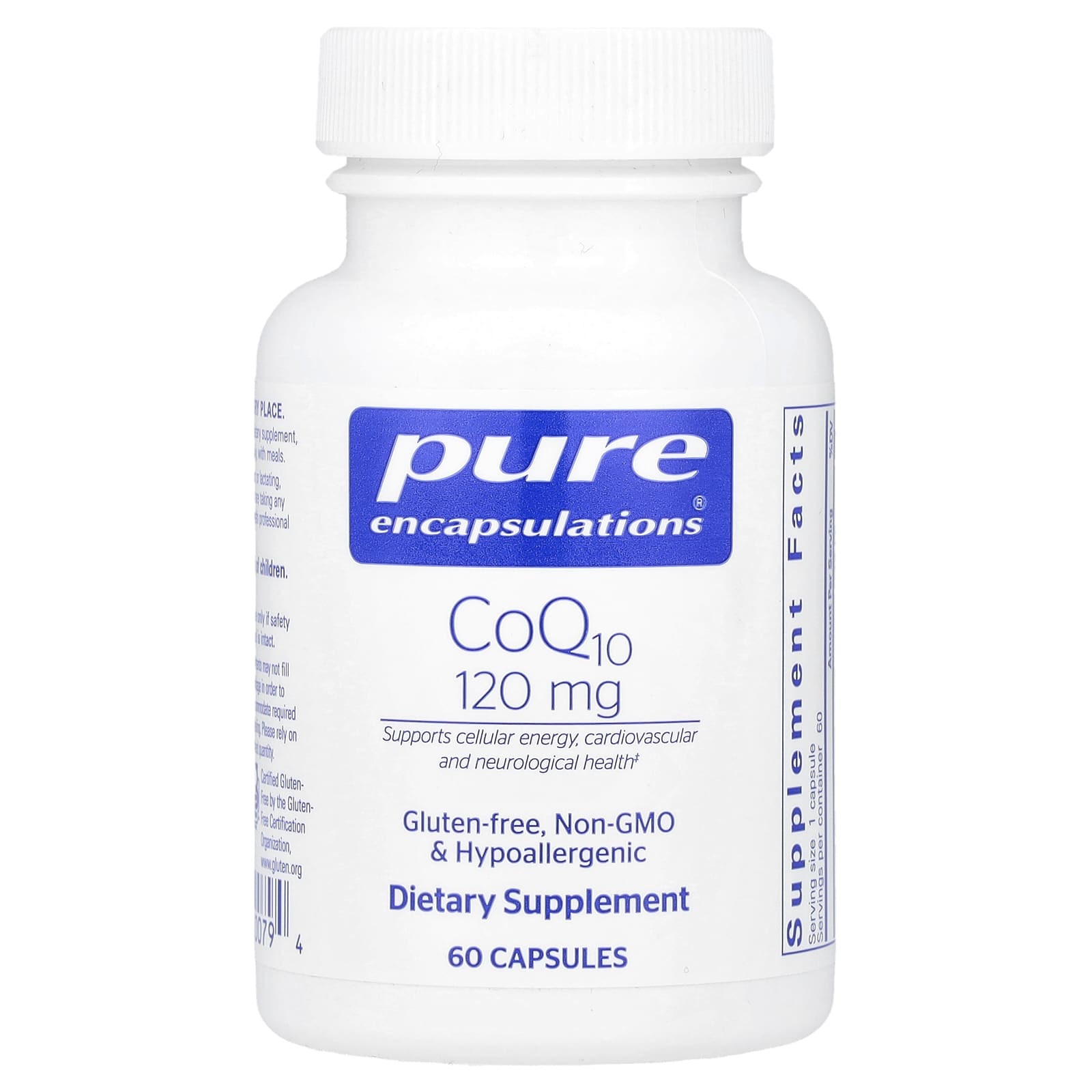 Коэнзим Q10 Pure Encapsulations, 120 мг, 60 капсул