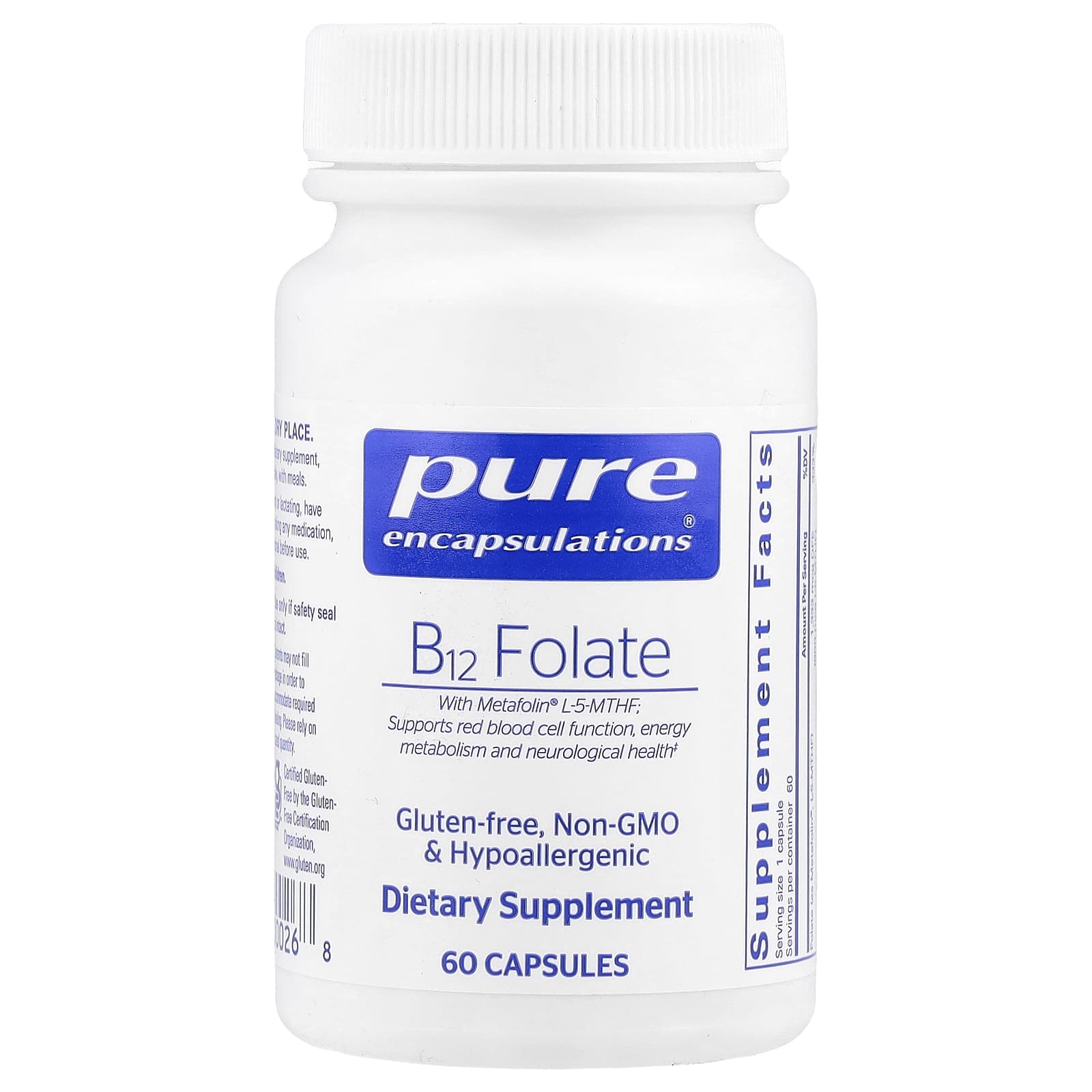 Фолат Pure Encapsulations B12, 60 капсул